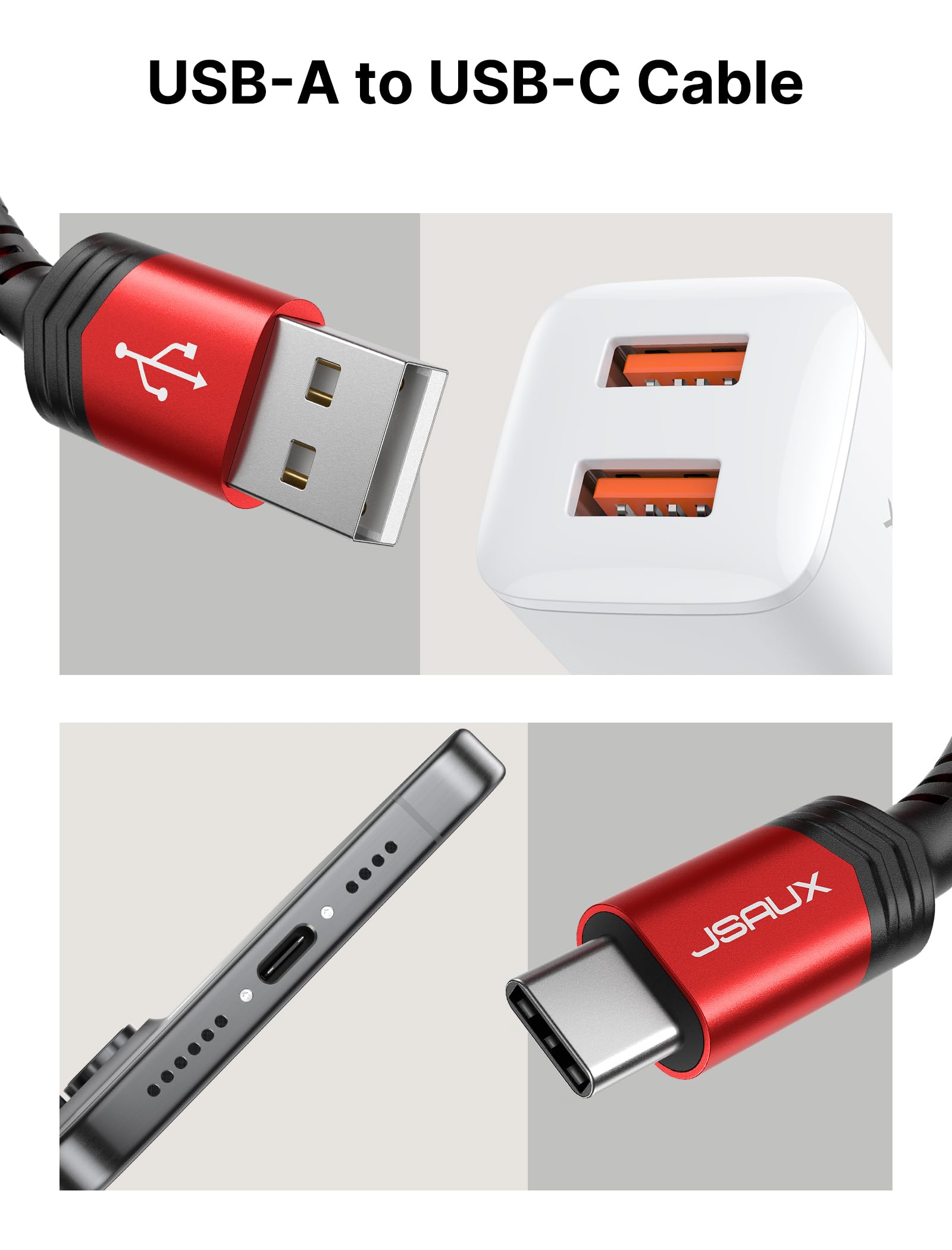Foto 7 | Cable Usb C Jsaux [paquete De 2 M] De Carga Rápida Para Iphone Samsung - Venta Internacional.