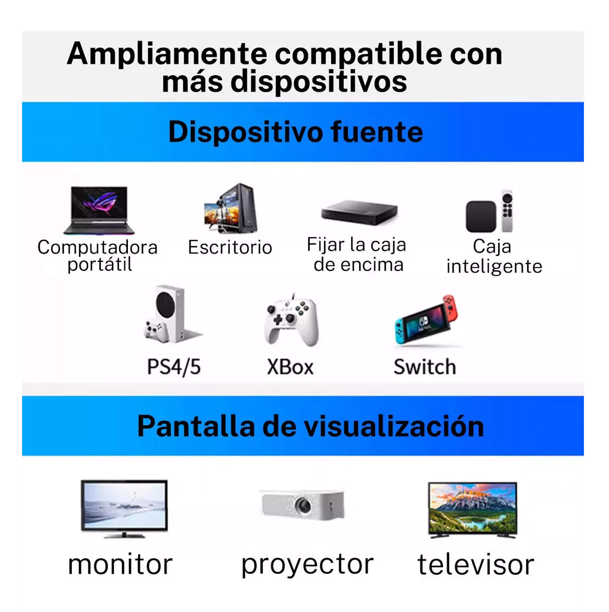 Foto 4 pulgar | Cable 10 Metros 4k Blindado Uso Rudo Alta Calidad Negro Azul