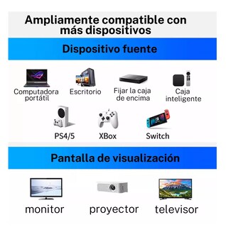 Foto 3 | Cable 10 Metros 4k Blindado Uso Rudo Alta Calidad Negro Azul