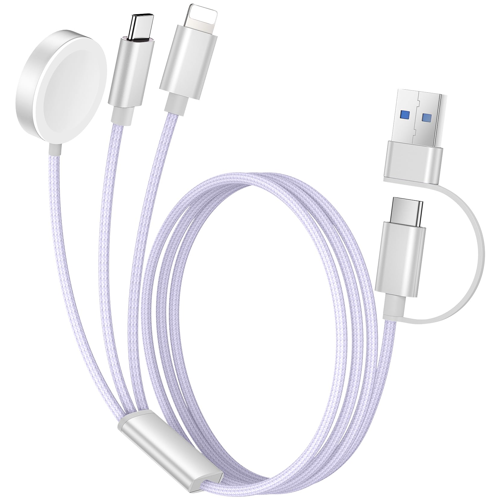 Foto 2 pulgar | Cable De Carga Temdan Para Apple Watch Y Iphone 16, Color Morado - Venta Internacional.