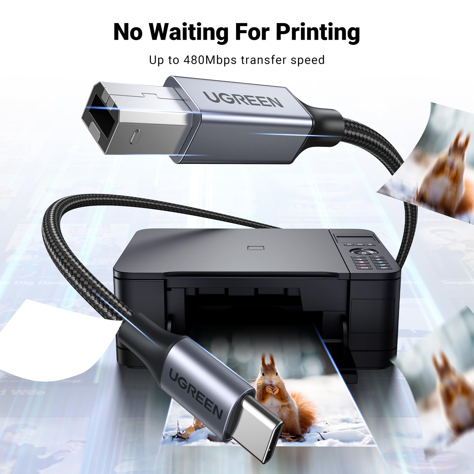 Foto 6 pulgar | Cable de Impresora Usb C a Usb B Ugreen de 5 M- Venta Internacional