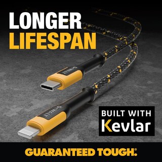 Foto 3 | Cable Usb C A Lightning Dewalt Reforzado, Trenzado, 1,2 M - Venta Internacional.