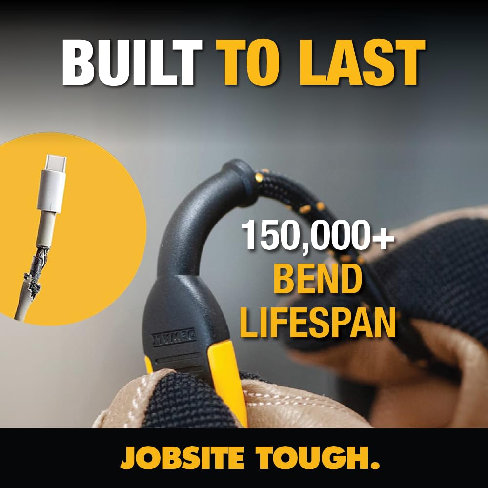 Foto 6 | Cable Usb C A Lightning Dewalt Reforzado, Trenzado, 1,2 M - Venta Internacional.