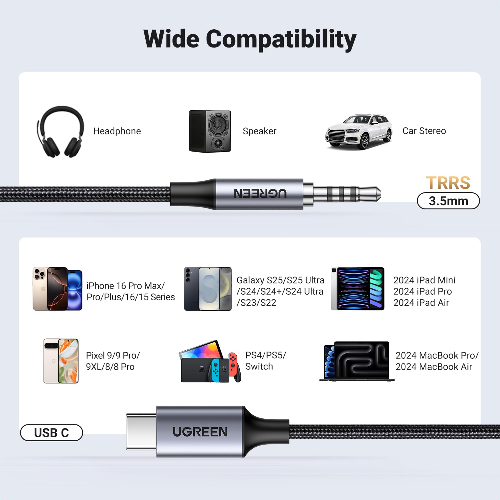 Foto 7 | Adaptador De Audio Ugreen Aux A Usb C De 3,5 Mm Para Iphone Galaxy Pixel - Venta Internacional.