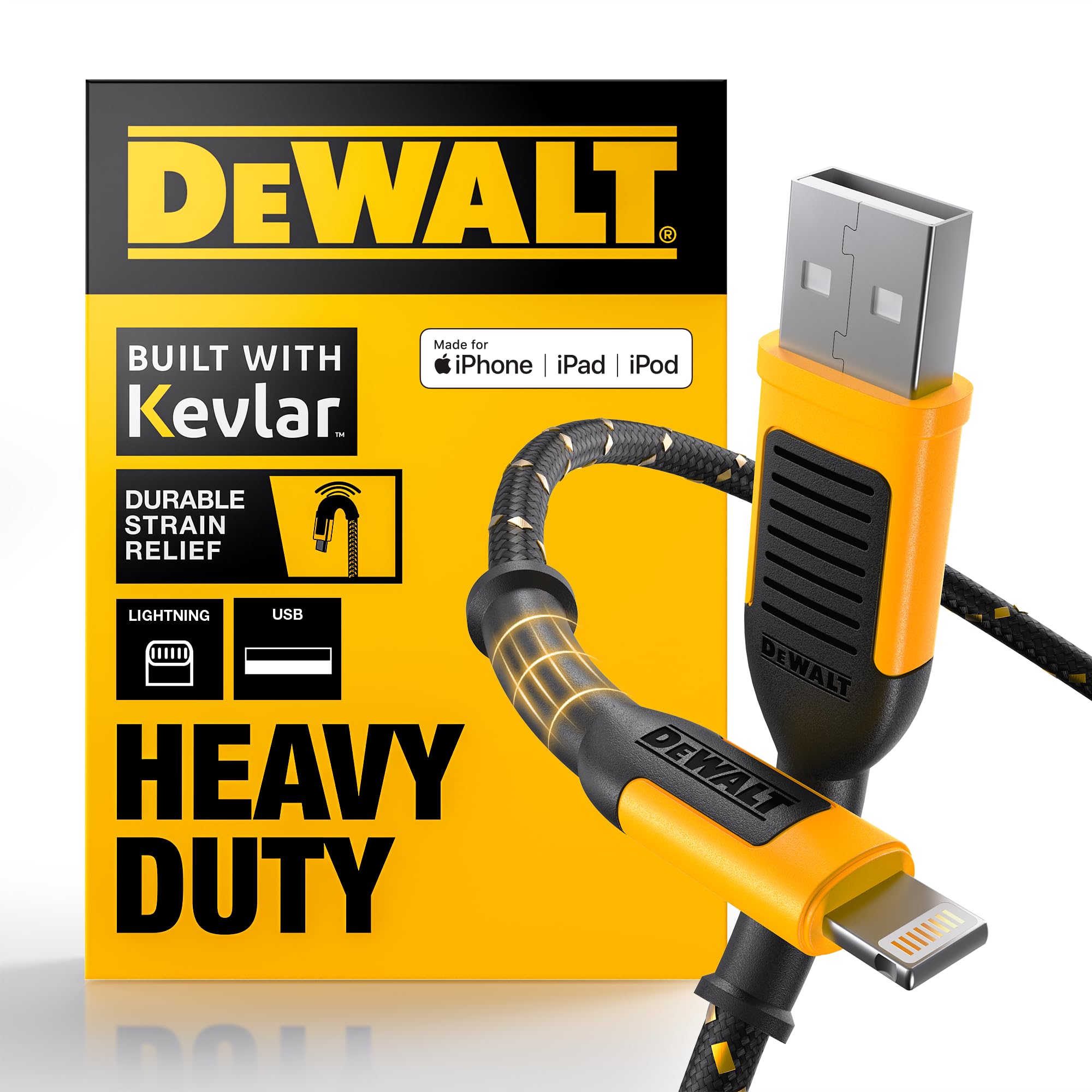 Foto 2 pulgar | Cable Usb A A Lightning Dewalt, Reforzado, Trenzado, 2 M - Venta Internacional.