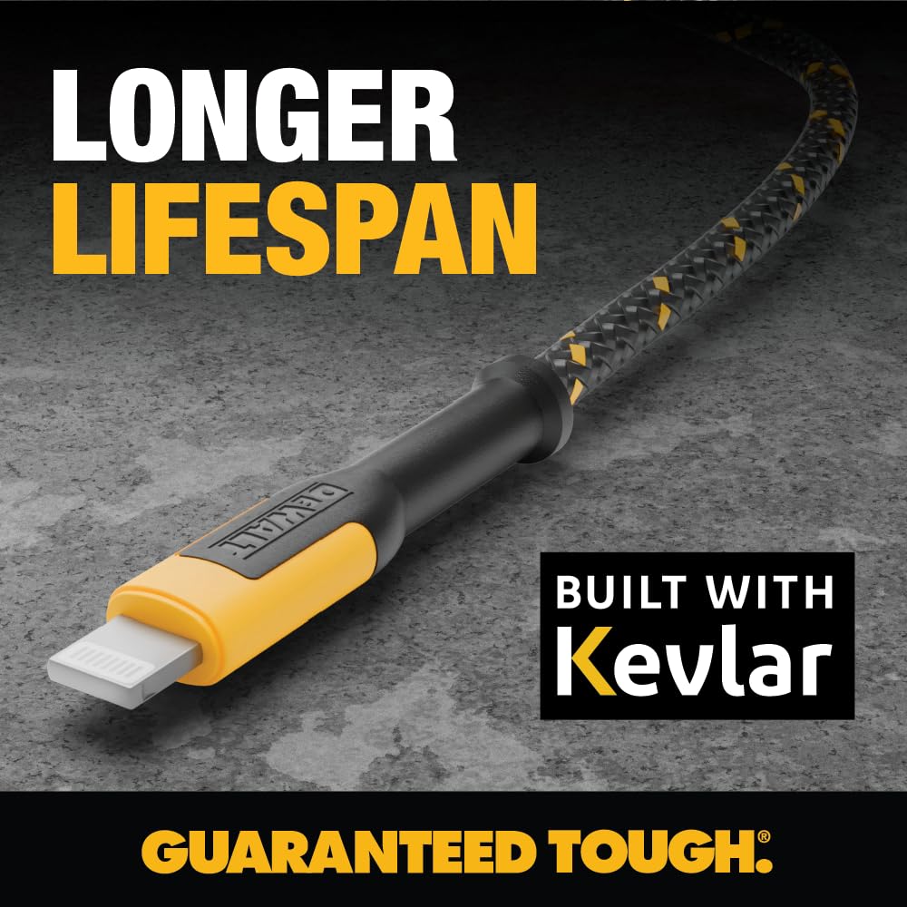 Foto 3 | Cable Usb A A Lightning Dewalt, Reforzado, Trenzado, 2 M - Venta Internacional.