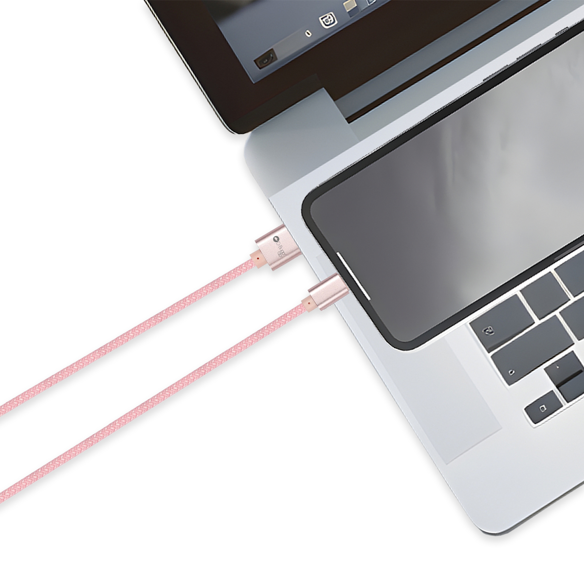 Foto 2 | Cable Trenzado De Carga Rápida Usb A A Lightning  2m Rosa D-bugg