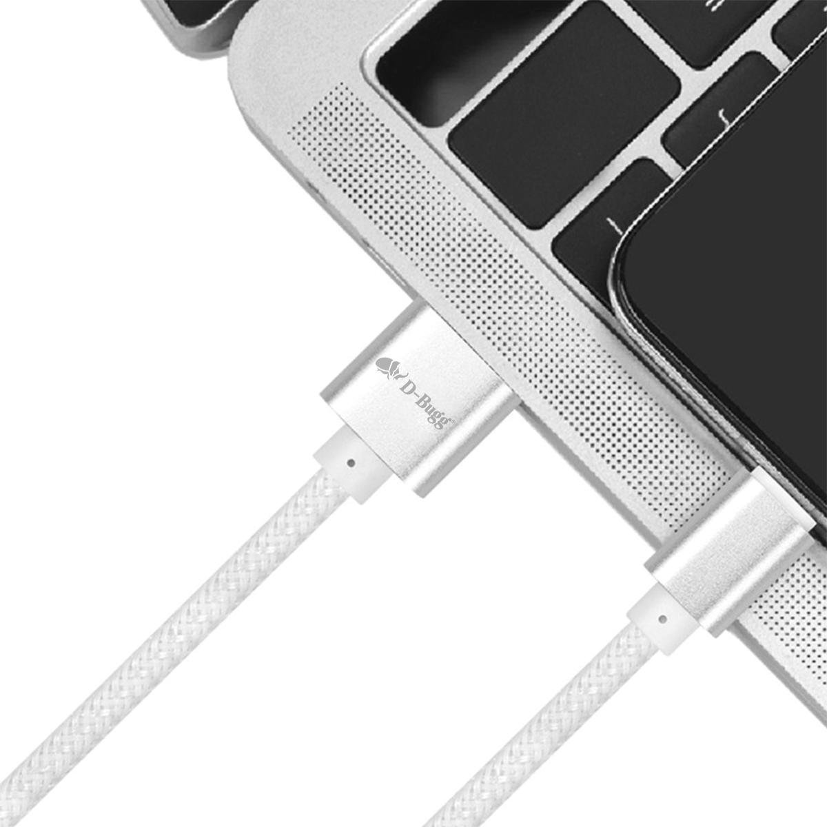 Foto 3 pulgar | Cable Trenzado De Carga Rápida Usb A A  Tipo C 2m Blanco D-bugg