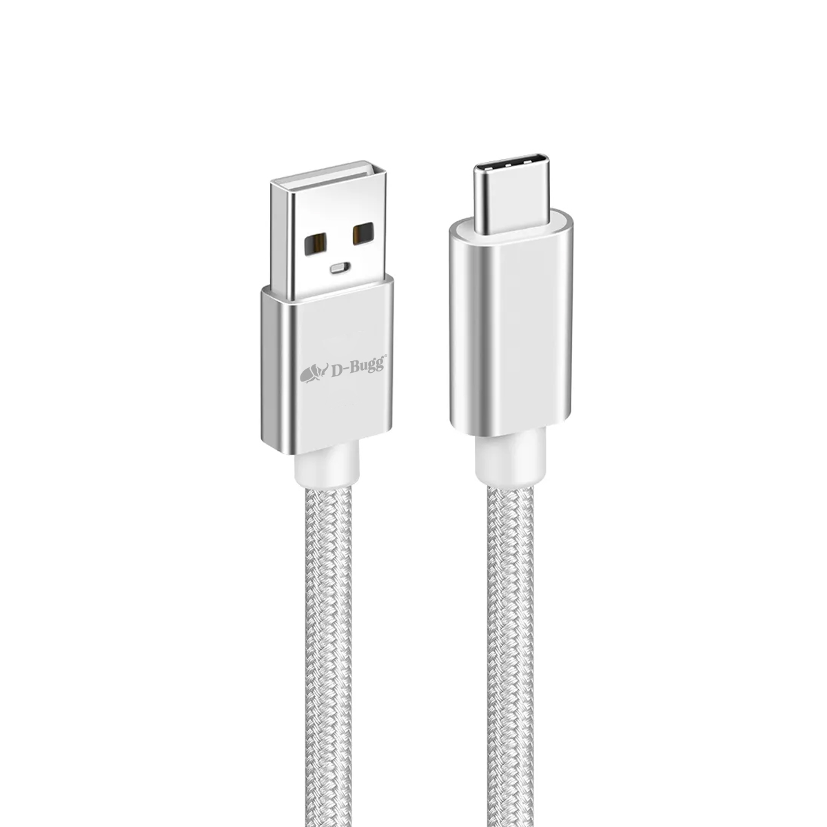 Foto 4 pulgar | Cable Trenzado De Carga Rápida Usb A A  Tipo C 2m Blanco D-bugg