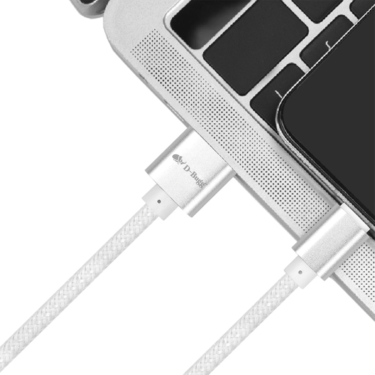 Foto 3 pulgar | Cable Trenzado De Carga Rápida Usb A A Lightning 2M Blanco D-bugg