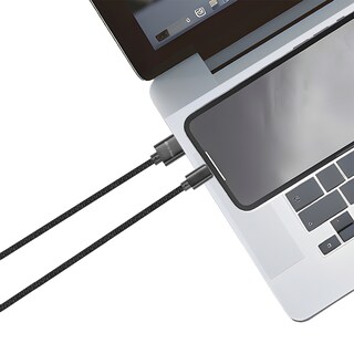 Foto 3 | Cable Trenzado De Carga Rápida Usb A A Lightning 2m Negro D-bugg