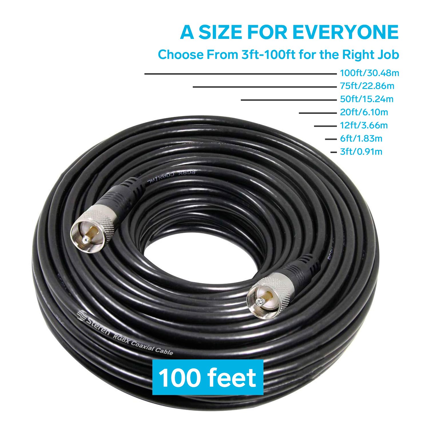 Foto 4 pulgar | Conector De Cable Coaxial Steren 205-700 Rg8x 30,4 M Macho A Mac - Venta Internacional.