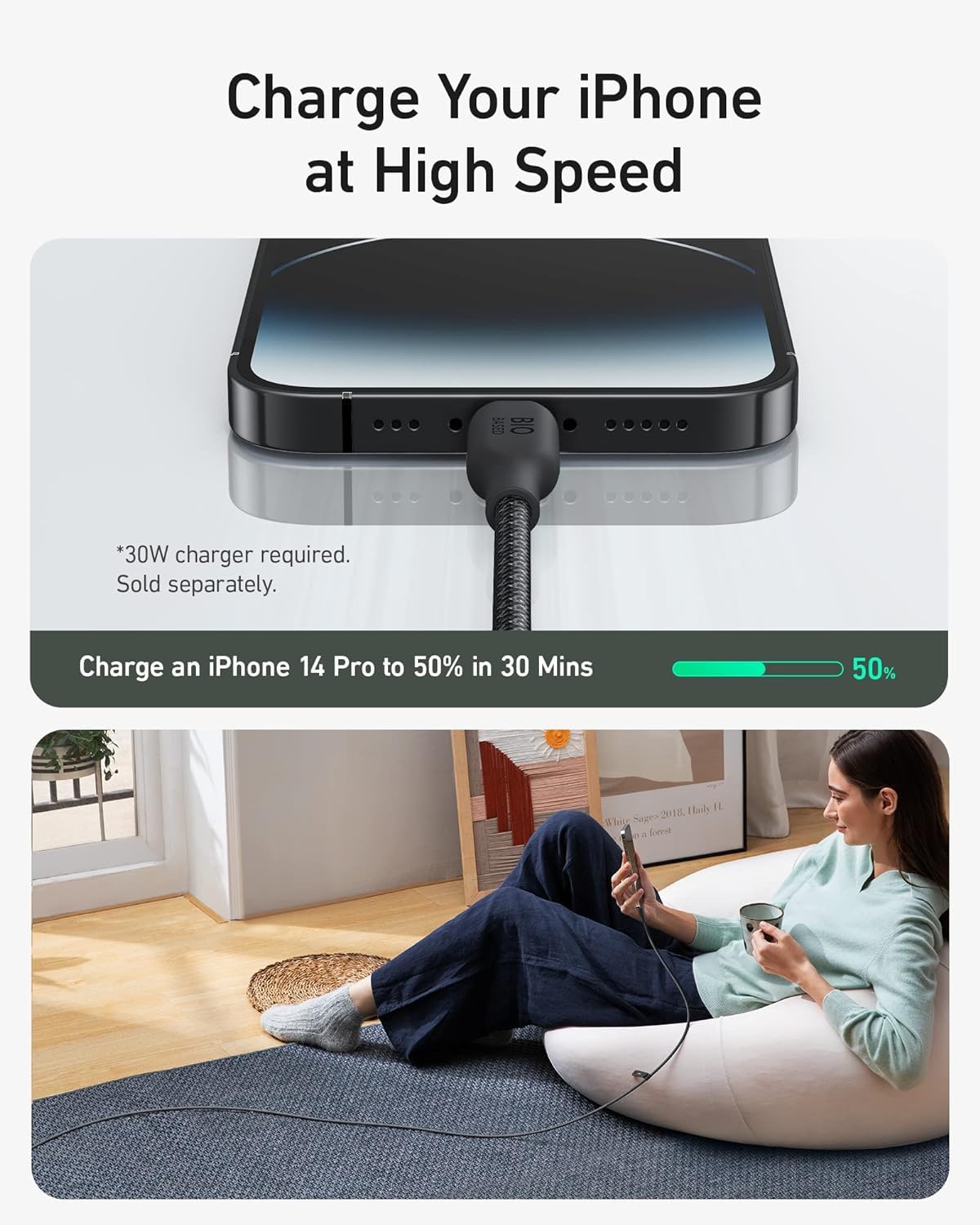 Foto 7 pulgar | Cable Anker Usb-c A Lightning 541 Biobraded De 3 M Para Iphone - Venta Internacional.