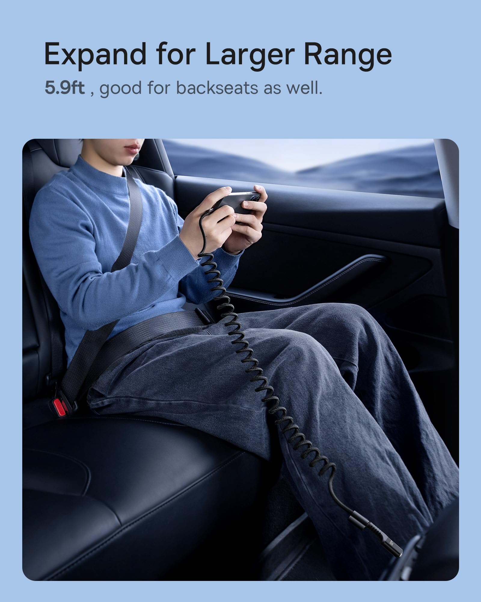 Foto 5 | Cable Usb Tipo C Baseus Retráctil En Espiral De 100 W Para Coche De 2 M - Venta Internacional.