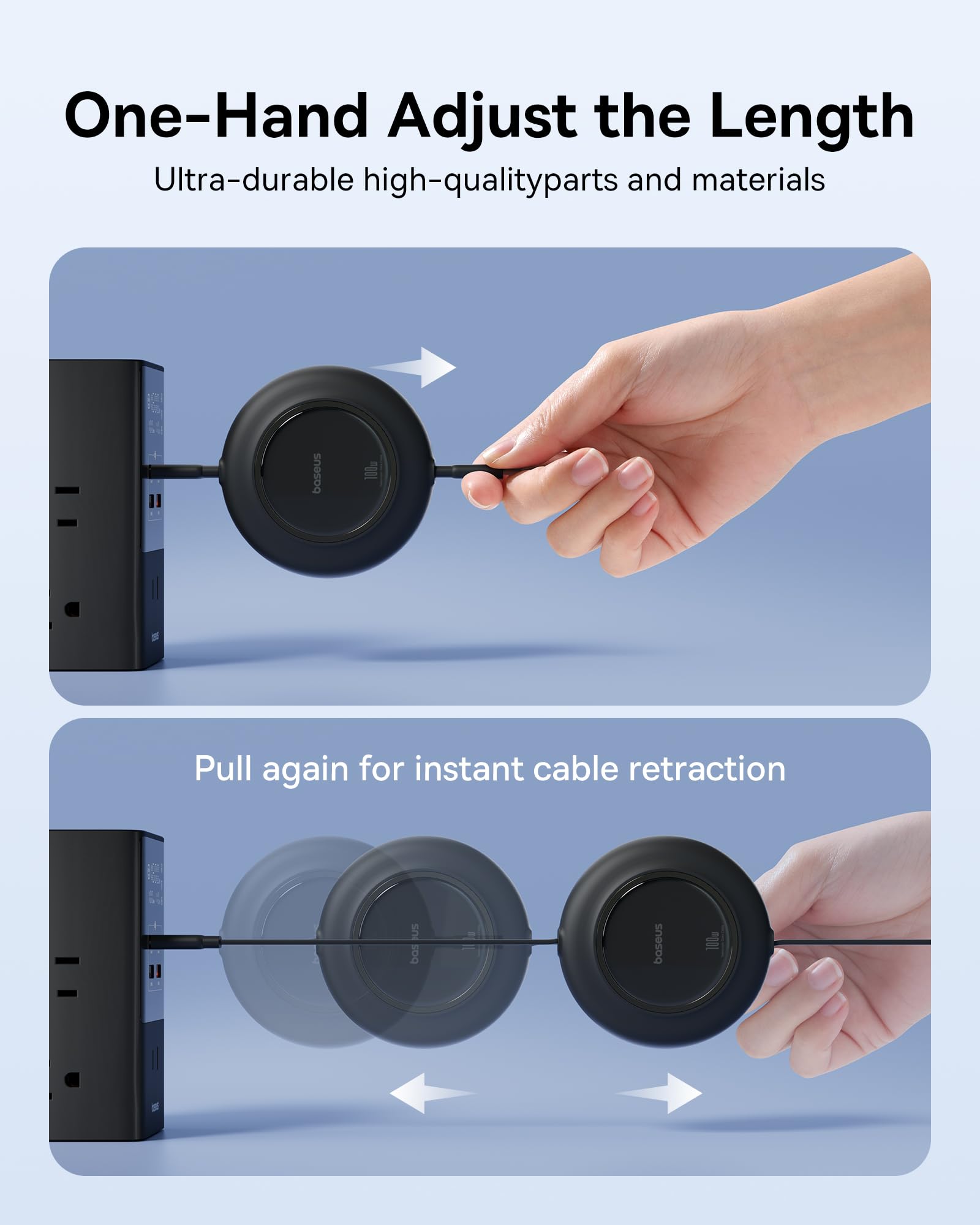 Foto 7 pulgar | Cable Usb C A Usb C Baseus De 100 W, 2 M, Retráctil Y Carga Rápida - Venta Internacional.