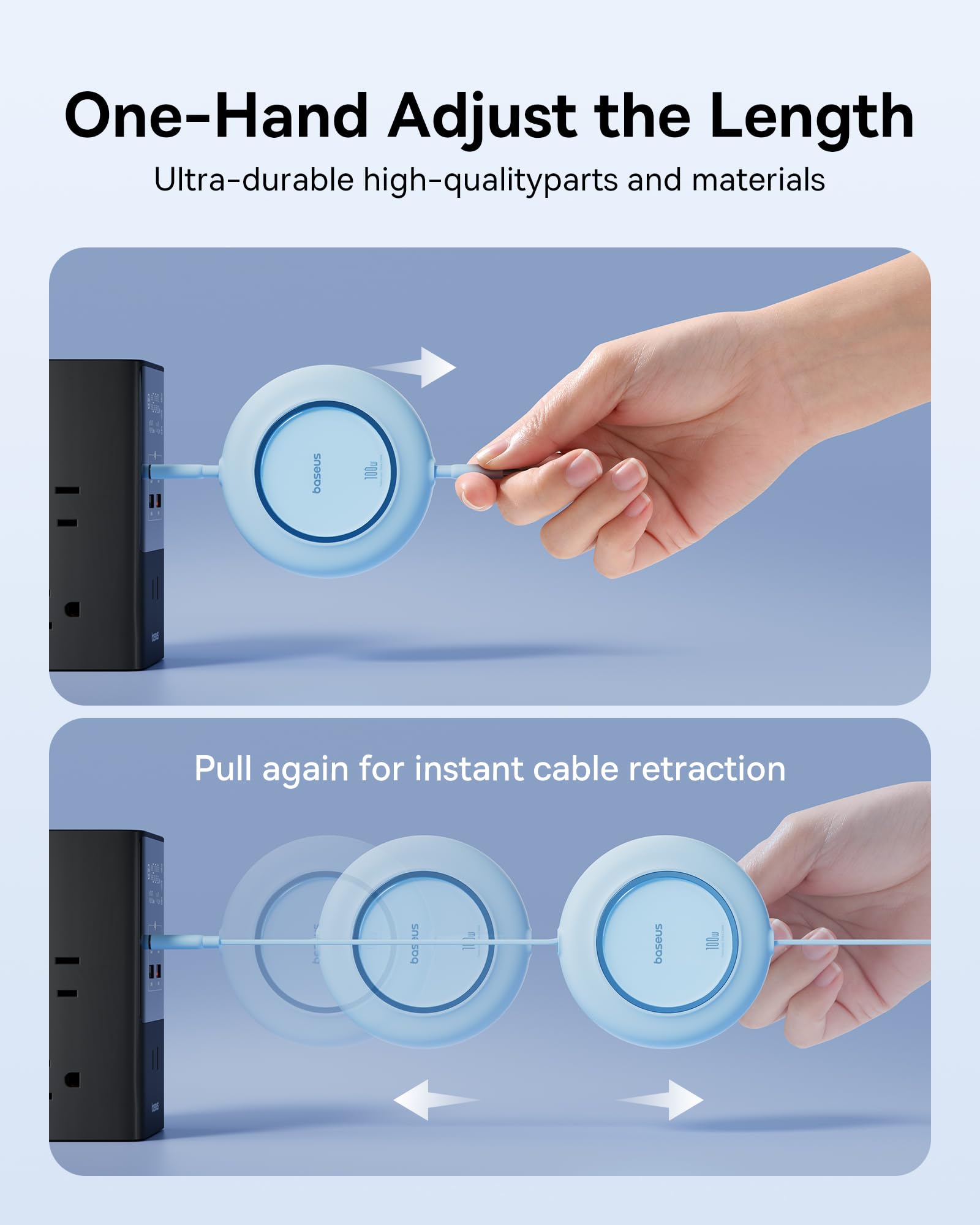 Foto 7 pulgar | Cable Usb C Baseus De 100 W Y 2 M De Carga Rápida Retráctil - Venta Internacional.