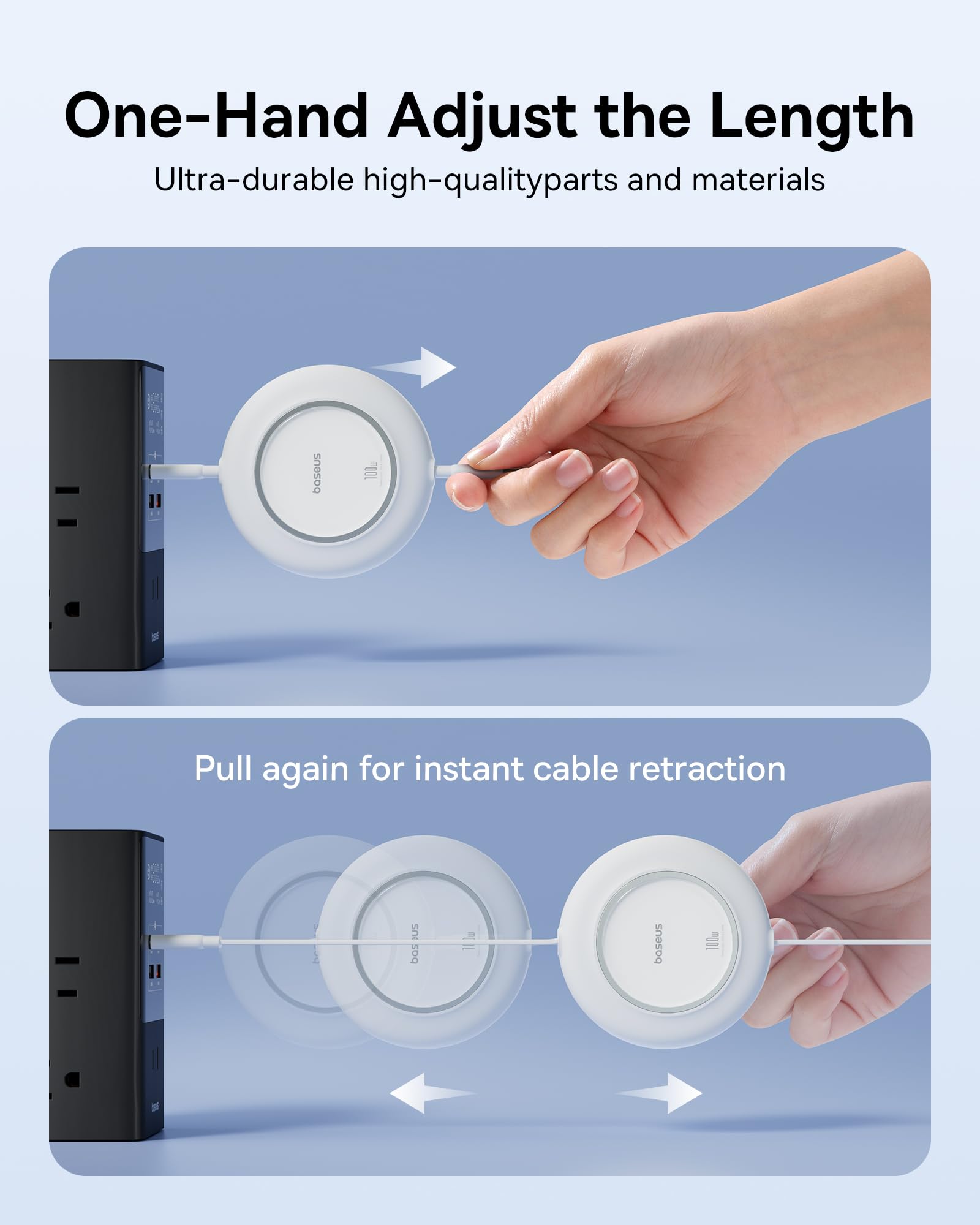Foto 7 pulgar | Cable Usb C Baseus De 100 W Y 2 M De Carga Rápida Retráctil - Venta Internacional.