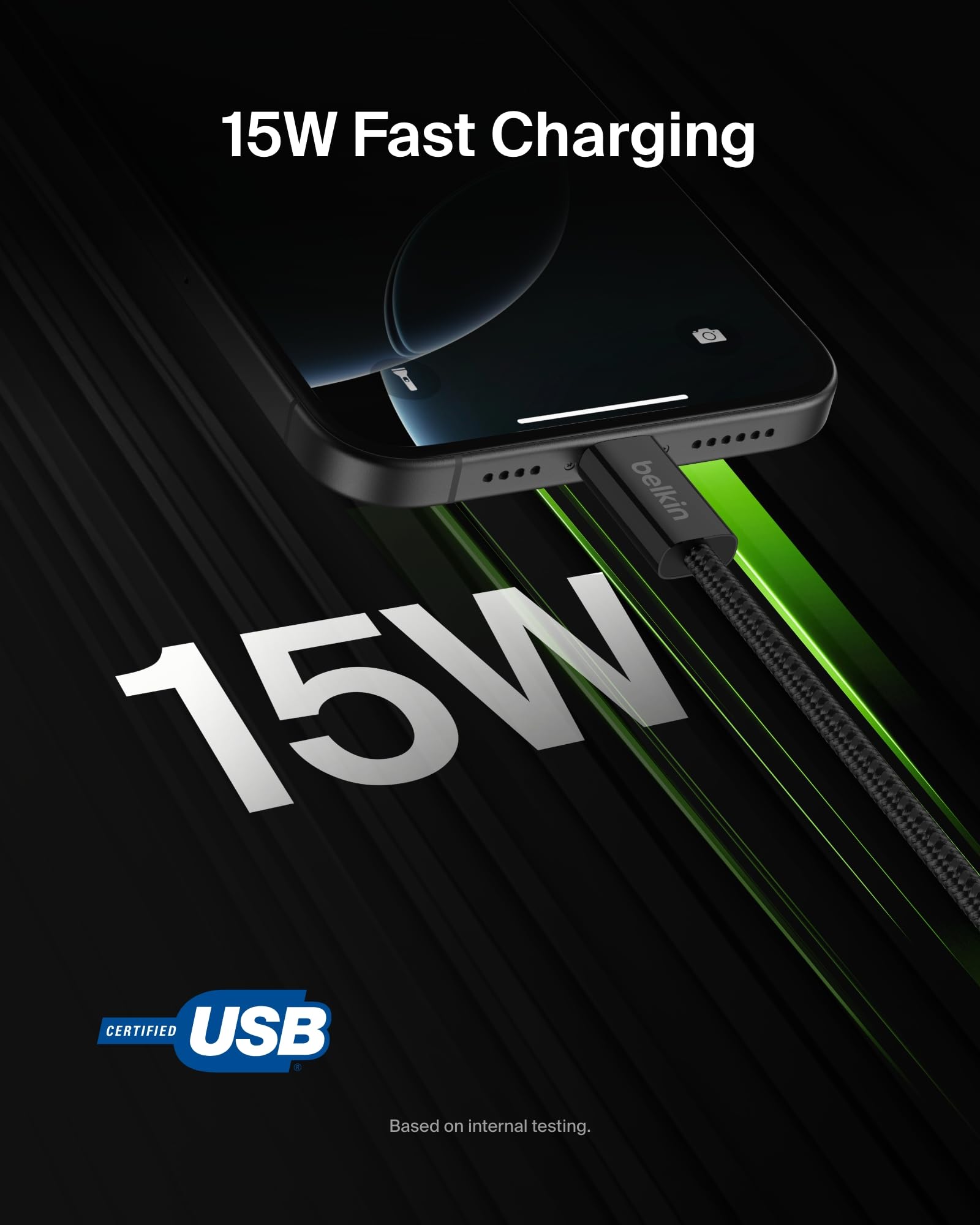 Foto 2 | Cable Usb-a A Usb-c Trenzado Belkin De 1 M Para Iphone Y Más - Venta Internacional.