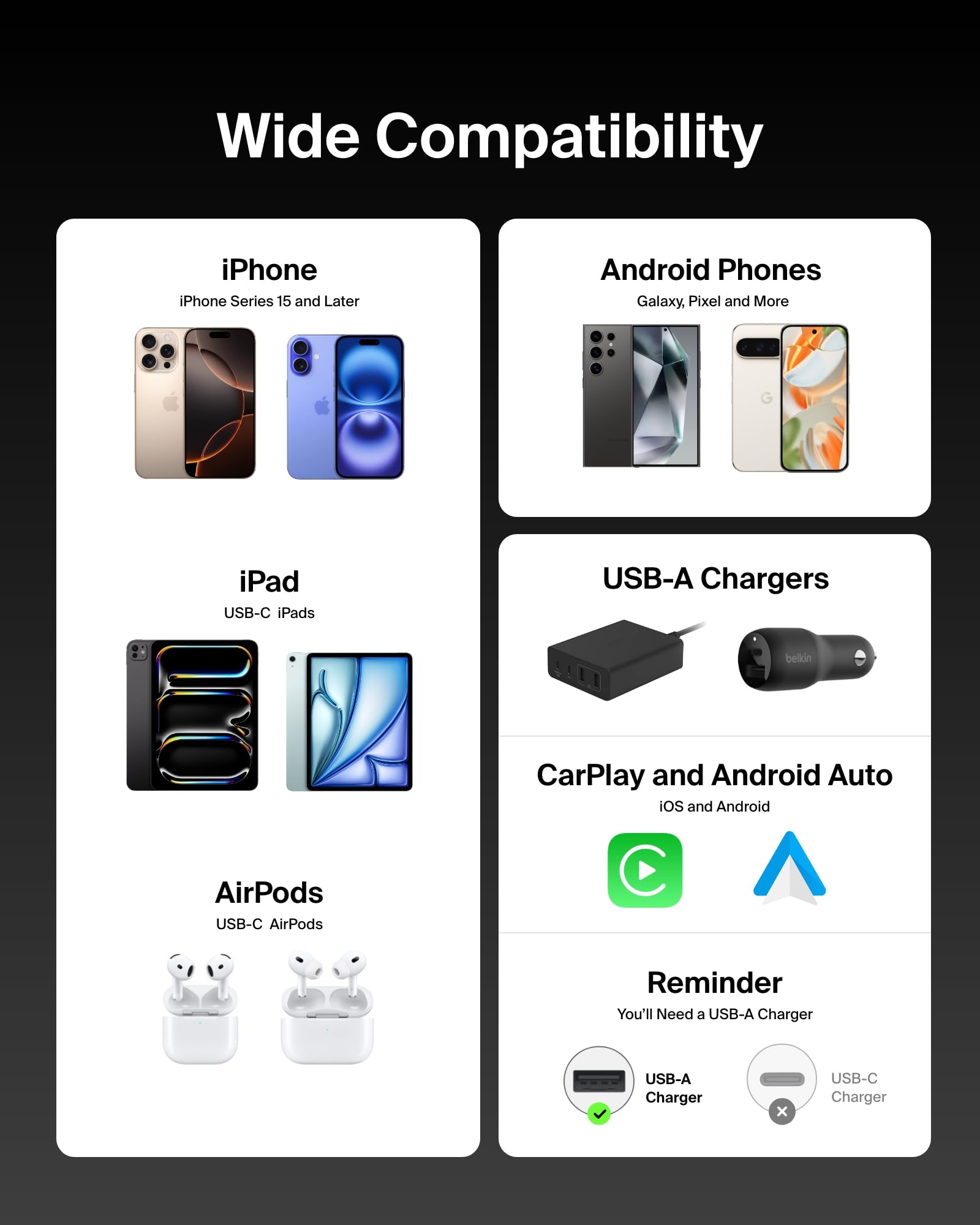Foto 6 pulgar | Cable Usb-a A Usb-c Trenzado Belkin De 1 M Para Iphone Y Más - Venta Internacional.