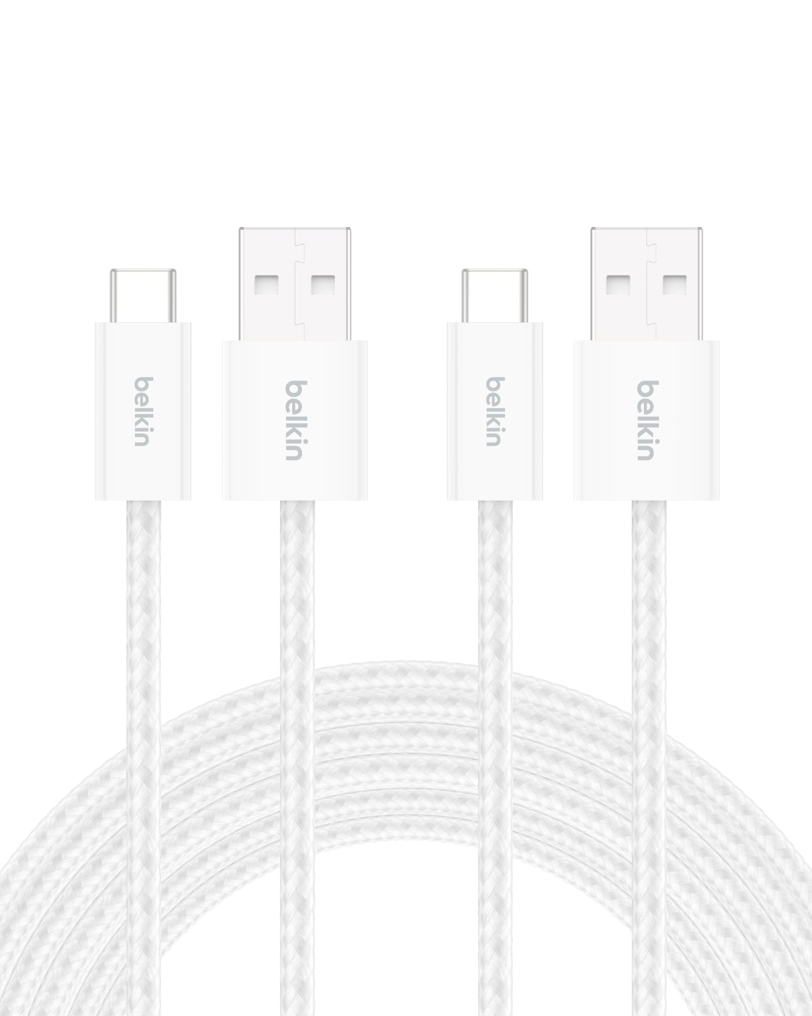 Foto 1 | Cable Usb-a A Usb-c Trenzado Belkin De 3 M, Blanco (paquete De 2) - Venta Internacional.