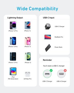 Foto 5 | Cable Usb-c a Lightning Anker 310 de 10 Pies Negro - Venta Internacional