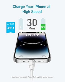 Foto 2 | Cable Usb-c a Lightning Anker 310 de 10 Pies Blanco - Venta Internacional