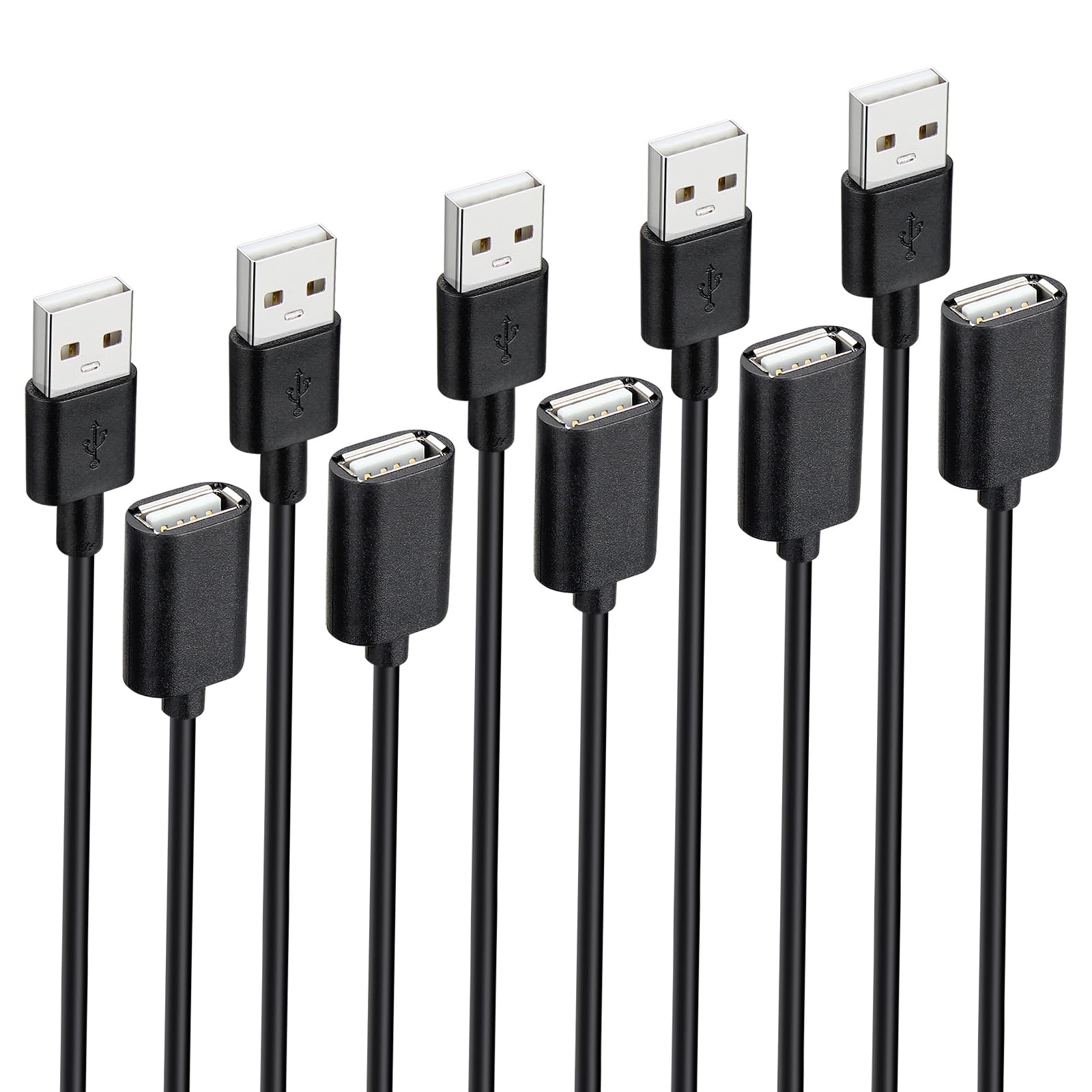 Foto 2 pulgar | Cable De Extensión Usb Smays Usb-a 2.0 De 1,5 M, Paquete De 5 Unidades, Macho A Hembra - Venta Internacional.