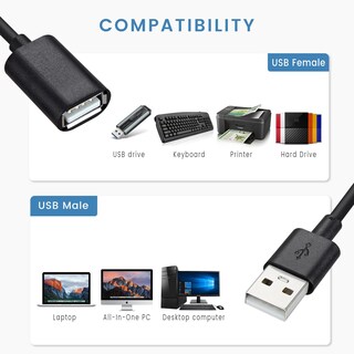 Foto 2 | Cable De Extensión Usb Smays Usb-a 2.0 De 1,5 M, Paquete De 5 Unidades, Macho A Hembra - Venta Internacional.