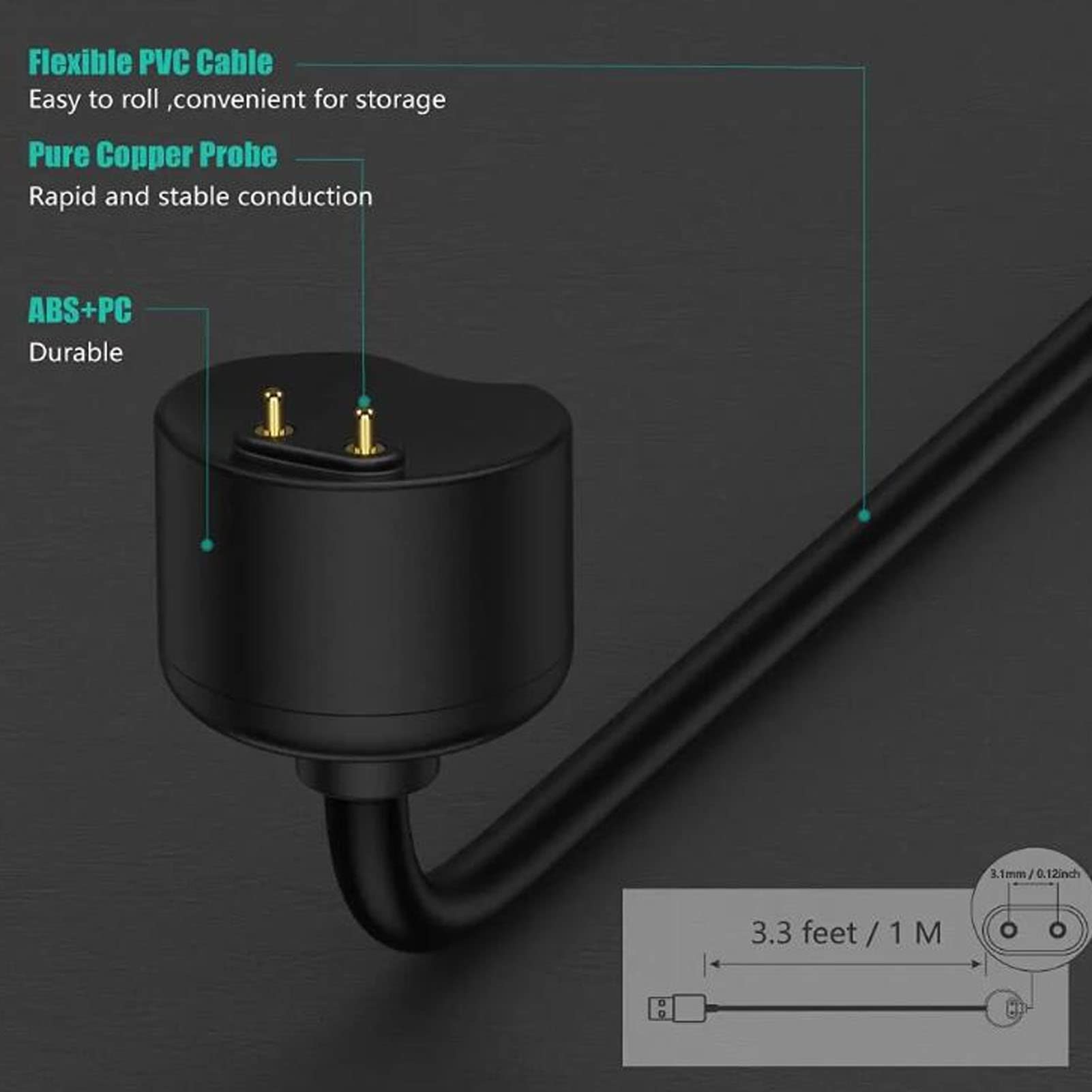 Foto 6 | Cable De Carga Para Xiaomi Mi Band Serounder Magnetic Usb De 1 M - Venta Internacional.