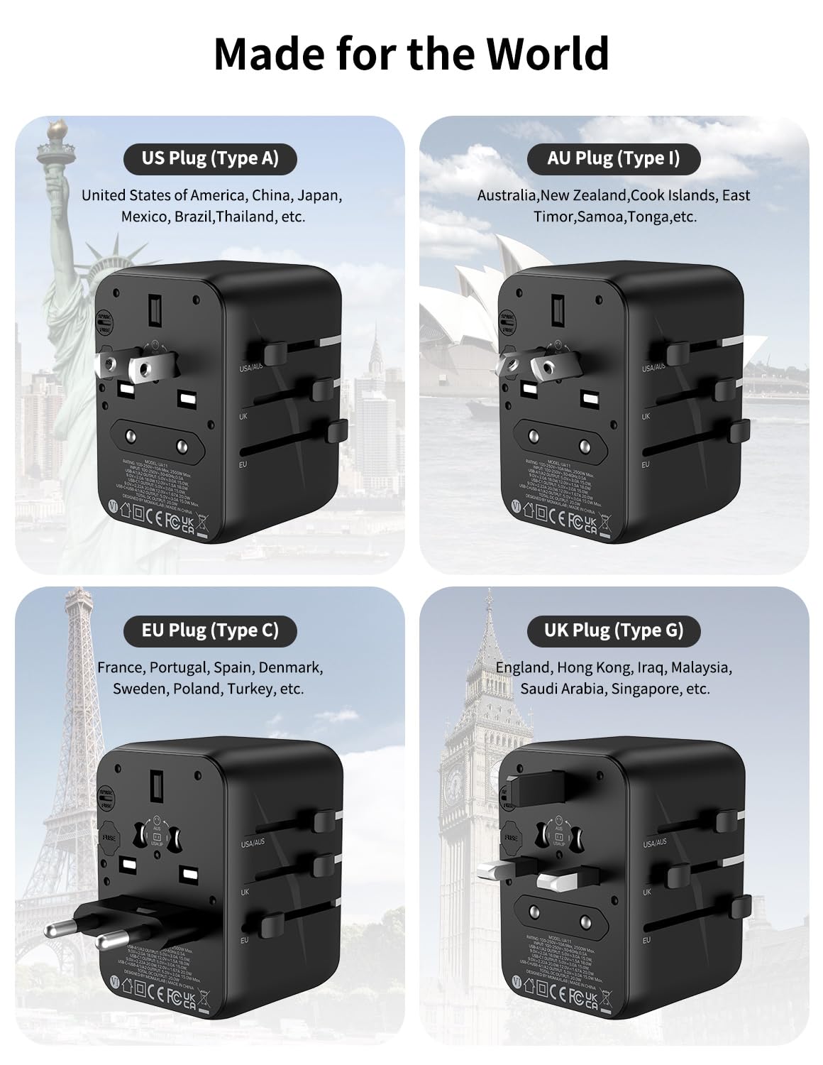 Foto 4 pulgar | Adaptador De Viaje Universal Momax, Cargador Rápido Gan De 20 W, 2 Usb - Venta Internacional.
