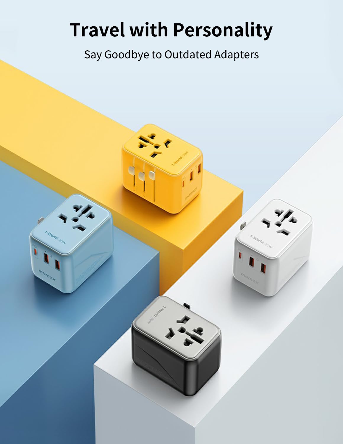 Foto 5 | Adaptador De Viaje Universal Momax, Cargador Rápido Gan De 20 W, 2 Usb - Venta Internacional.