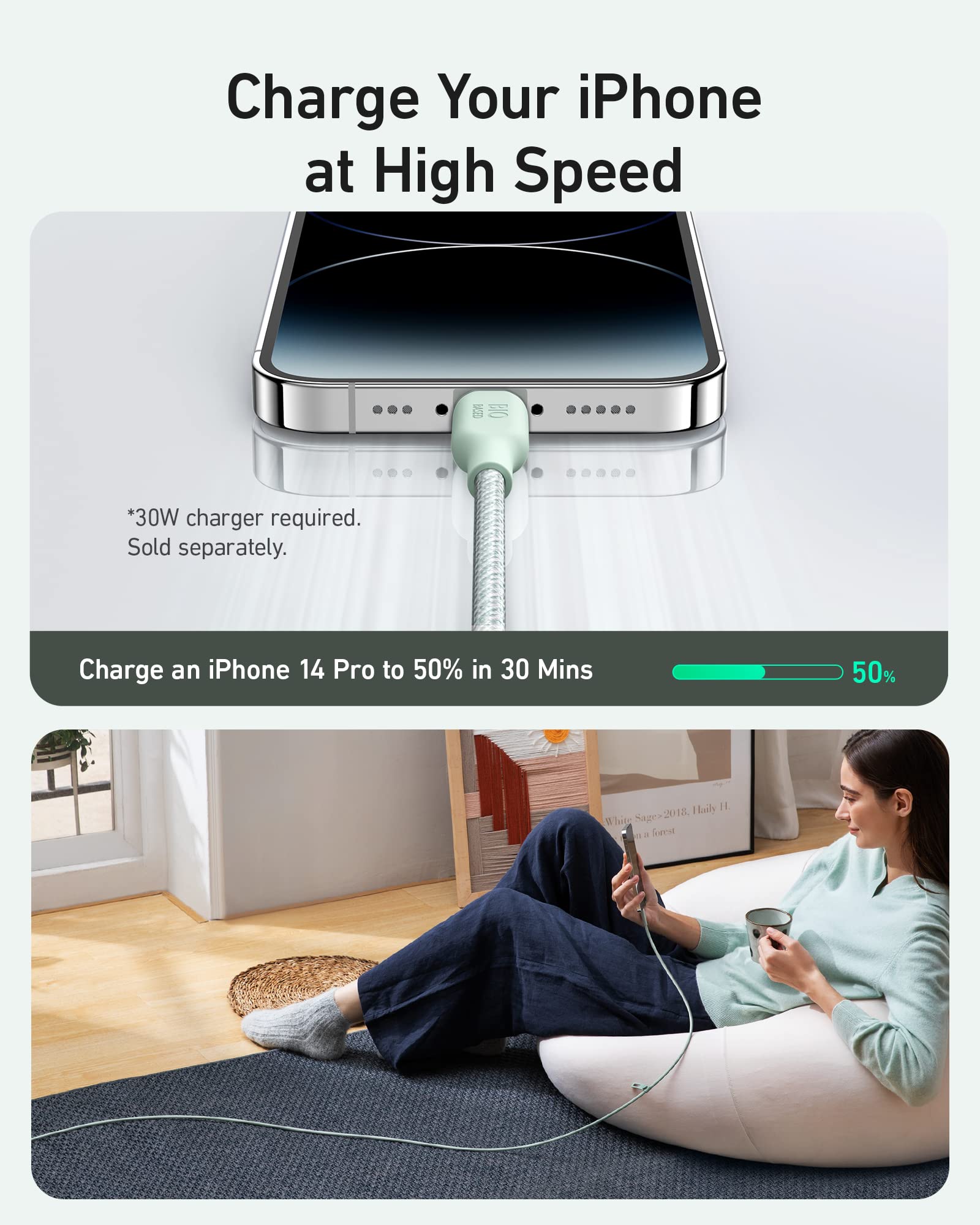Foto 8 pulgar | Cable Usb-c A Lightning Anker 541 Biobraded De 1,8 M Para Iphone - Venta Internacional.