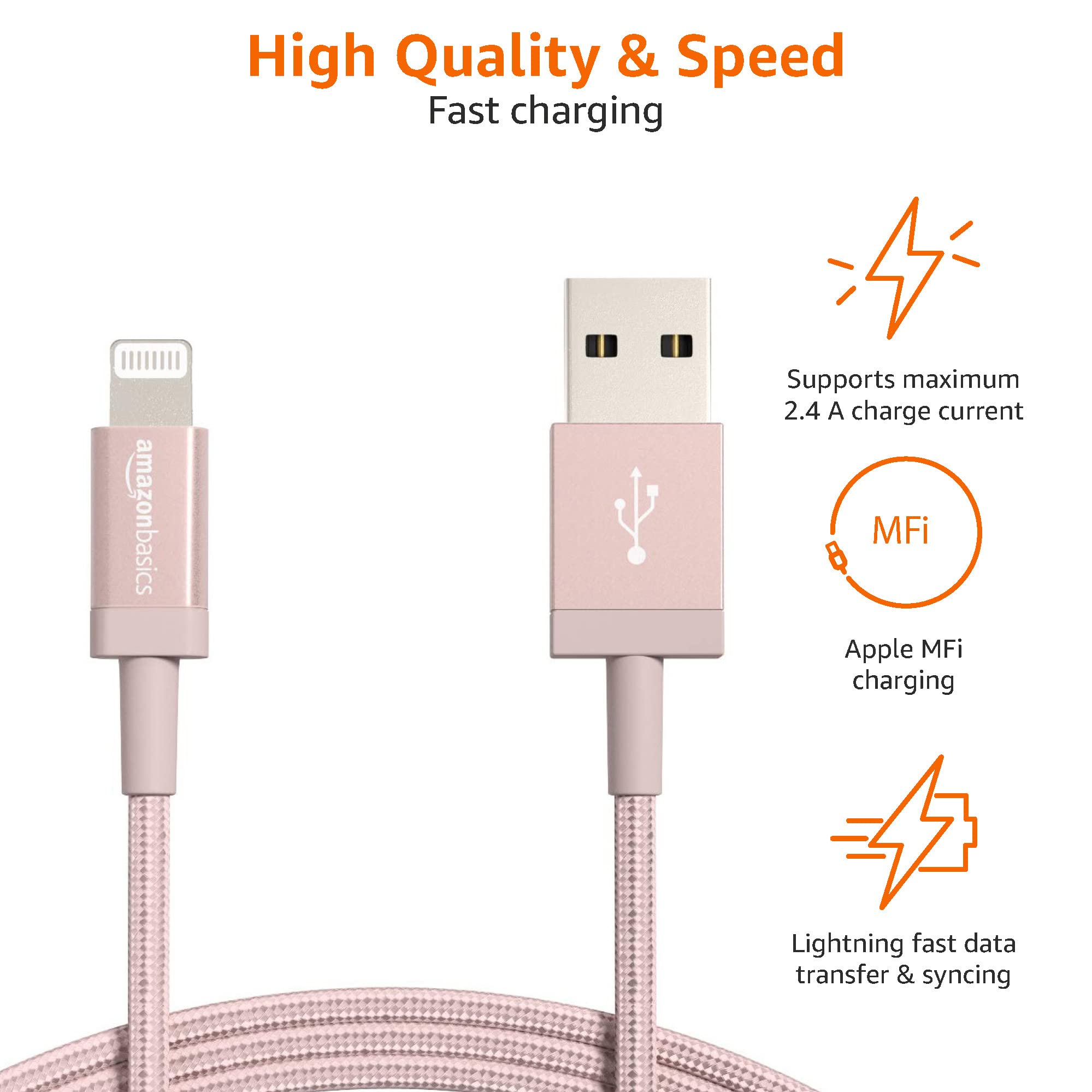 Foto 4 pulgar | Cable Cargador Amazon Basics Usb-a A Lightning, Paquete De 2 Unidades, 1,8 M - Venta Internacional.