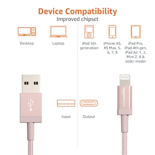 Foto 4 | Cable Cargador Amazon Basics Usb-a A Lightning, Paquete De 2 Unidades, 1,8 M - Venta Internacional.