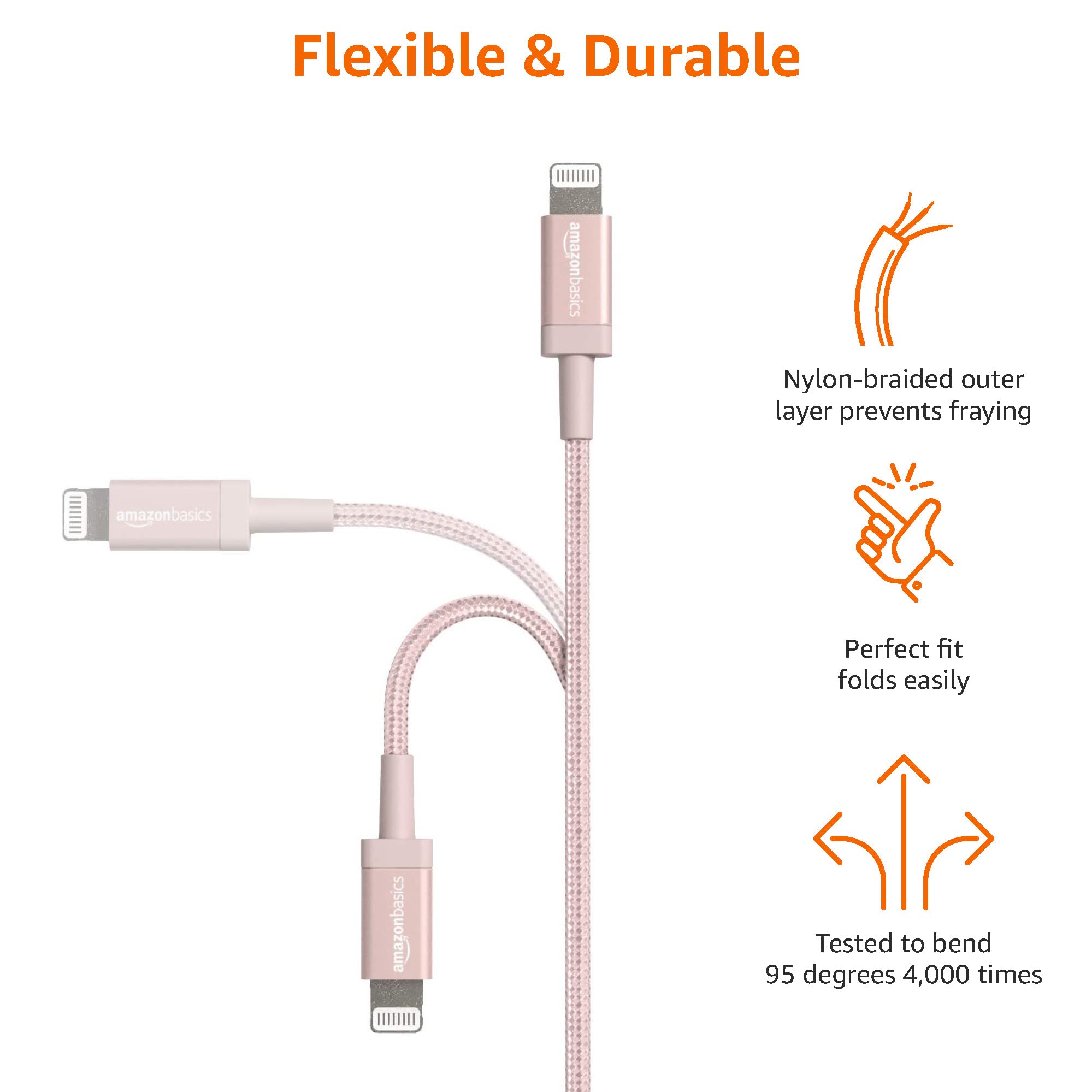 Foto 6 pulgar | Cable Cargador Amazon Basics Usb-a A Lightning, Paquete De 2 Unidades, 1,8 M - Venta Internacional.