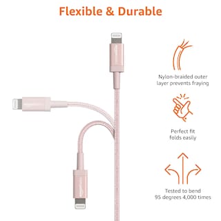 Foto 5 | Cable Cargador Amazon Basics Usb-a A Lightning, Paquete De 2 Unidades, 1,8 M - Venta Internacional.