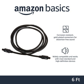 Foto 2 | Cable De Audio Óptico Digital Toslink Amazon Basics De 1,8 M, Negro - Venta Internacional.
