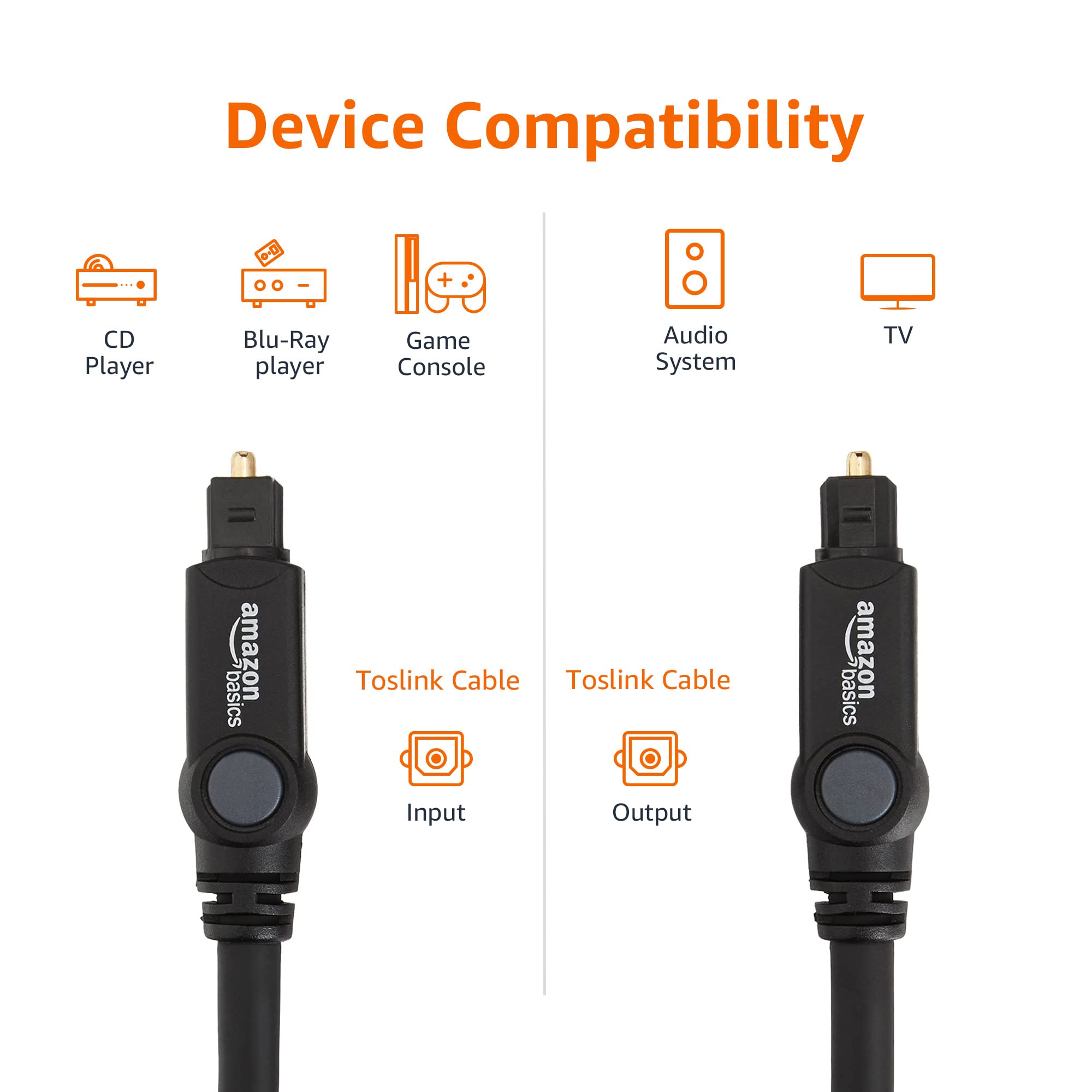 Foto 4 pulgar | Cable De Audio Óptico Digital Toslink Amazon Basics De 1,8 M, Negro - Venta Internacional.