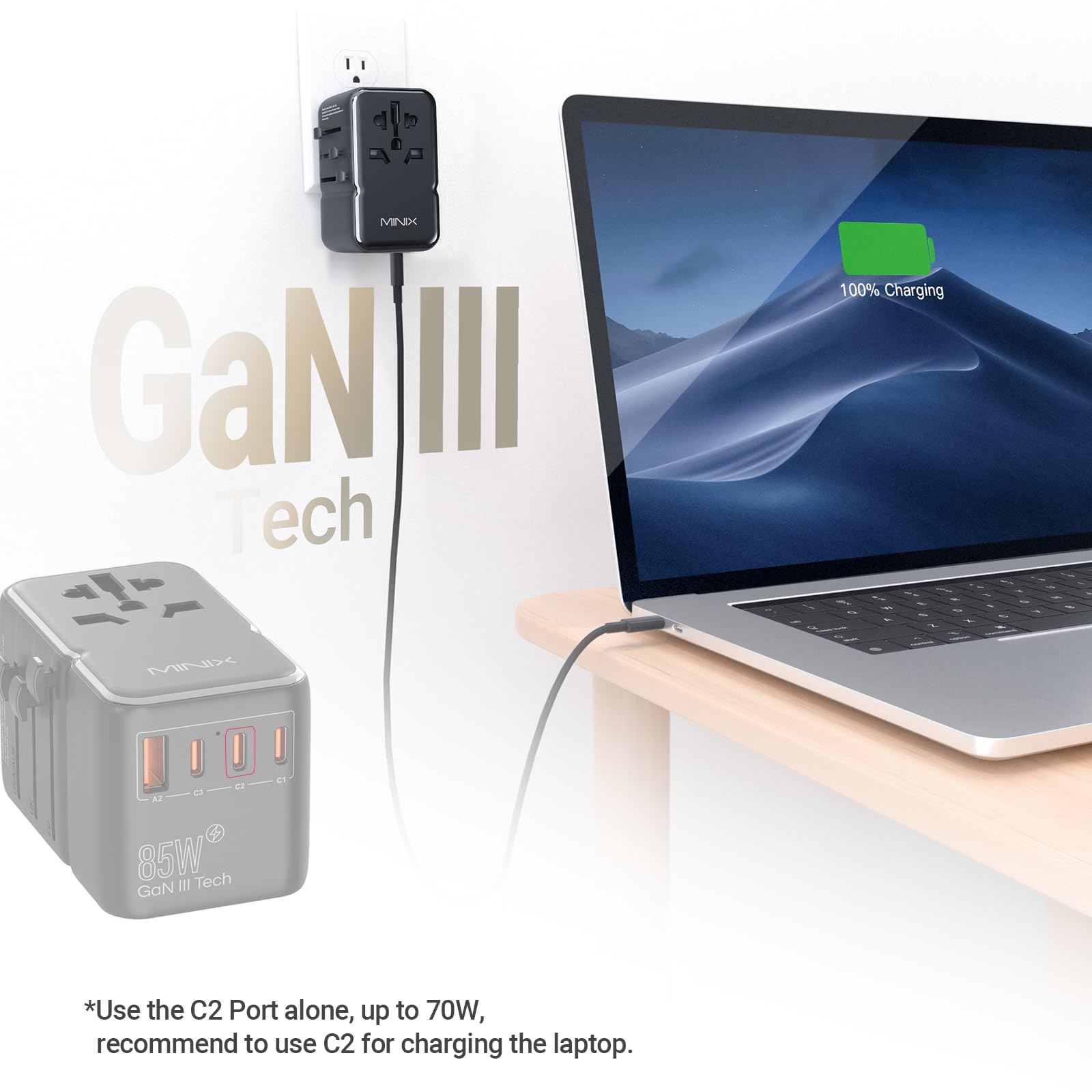 Foto 4 pulgar | Adaptador De Viaje Minix Tp85 85w Gan Iii Con 3 Usb-c Y 2 Usb-a - Venta Internacional.
