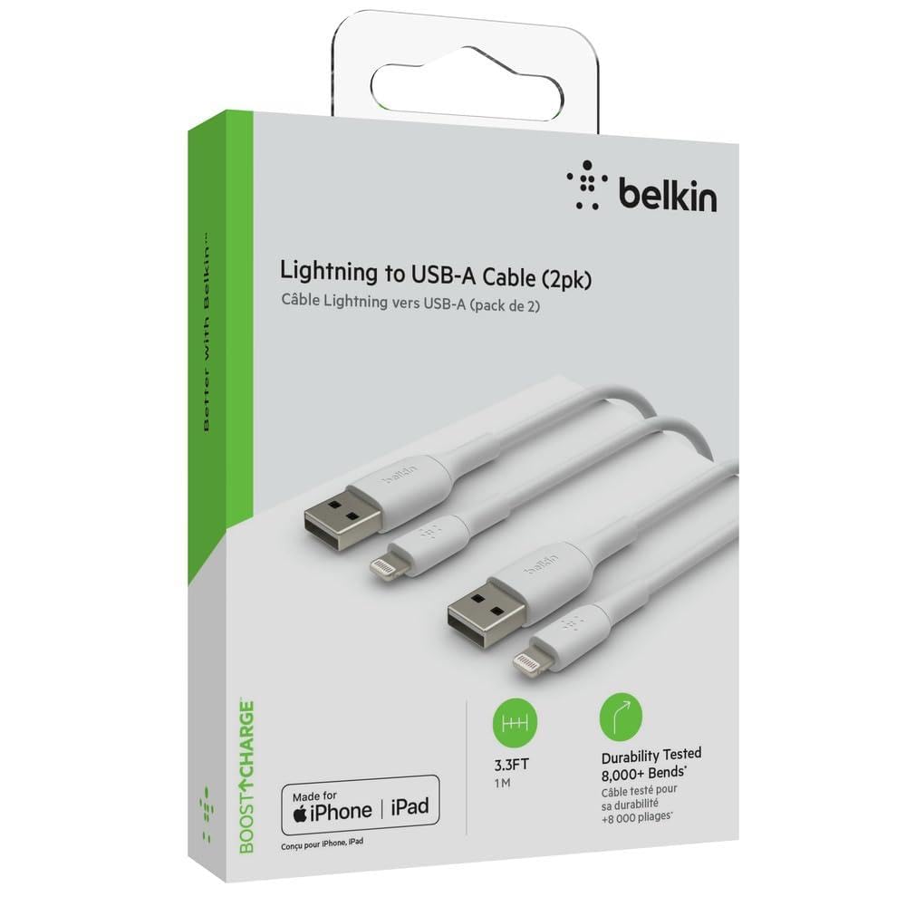 Foto 5 pulgar | Cable Lightning Belkin Boostcharge, Paquete De 2 M, Blanco, Mfi - Venta Internacional.