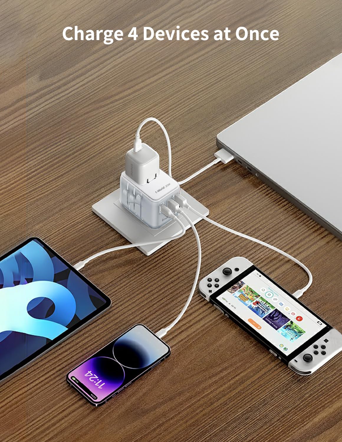 Foto 4 | Adaptador De Viaje Universal Momax, Cargador Rápido Gan De 20 W, 2 Usb - Venta Internacional.