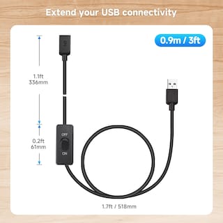 Foto 5 | Cable De Extensión Usb Matters, Paquete De 2 M Con Interruptor De Encendido/apagado - Venta Internacional.