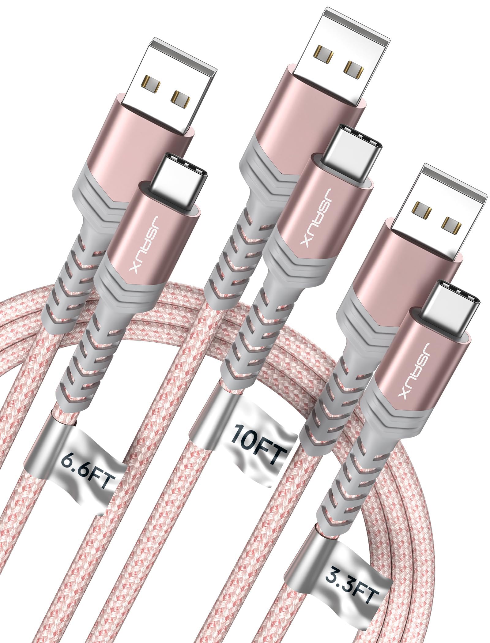 Foto 2 pulgar | Cable Usb C Jsaux 3.1 A De Carga Rápida, Paquete De 3 (3.3 Pies+2 M+3 M) - Venta Internacional.
