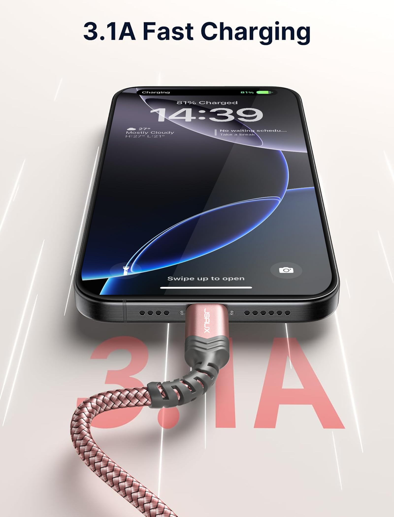 Foto 6 pulgar | Cable Usb C Jsaux 3.1 A De Carga Rápida, Paquete De 3 (3.3 Pies+2 M+3 M) - Venta Internacional.