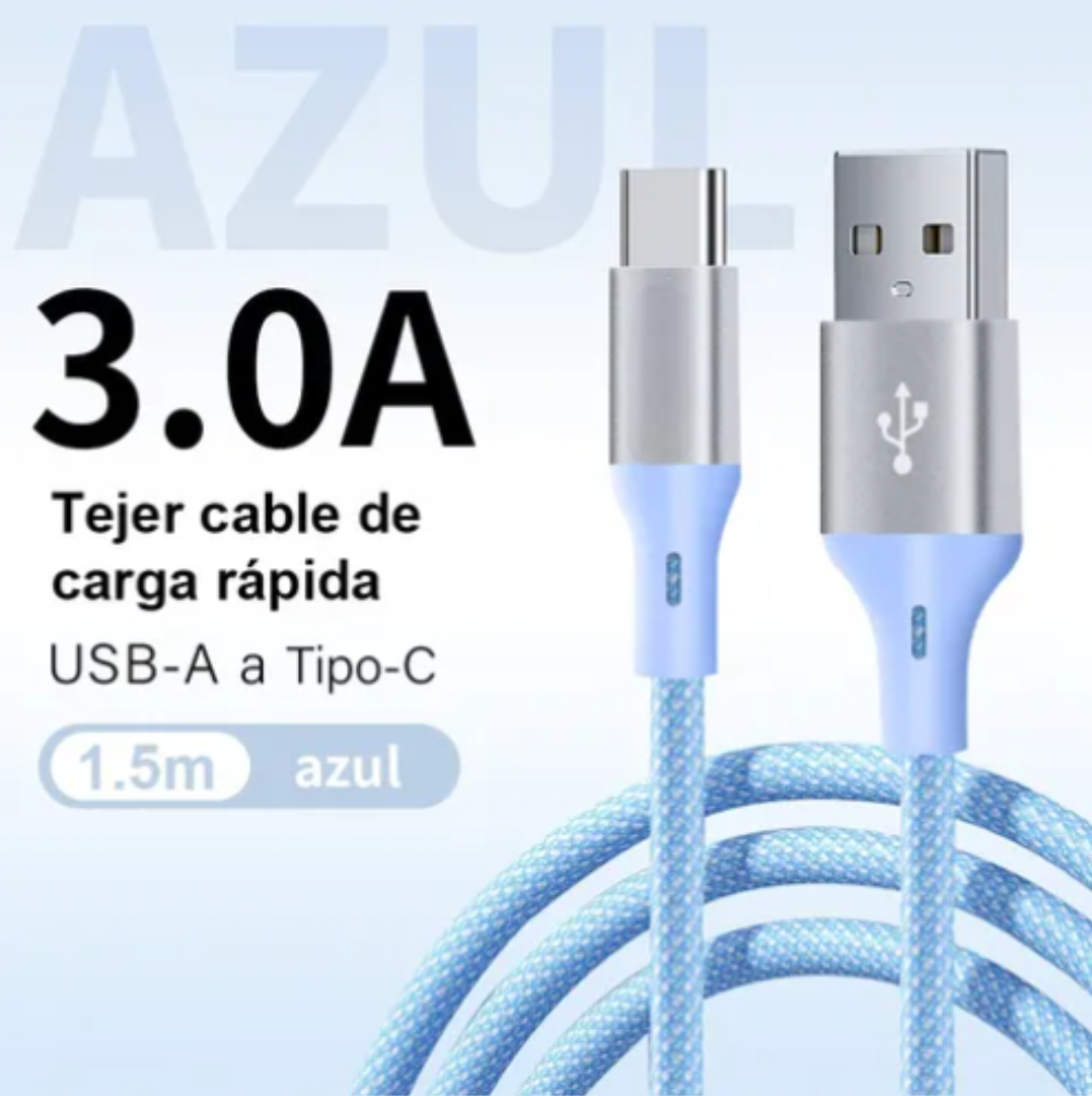 Foto 3 pulgar | 2 Xtellar Cables Usb-a A Usb-c 3.0 Carga Rápida 1.5m 3a