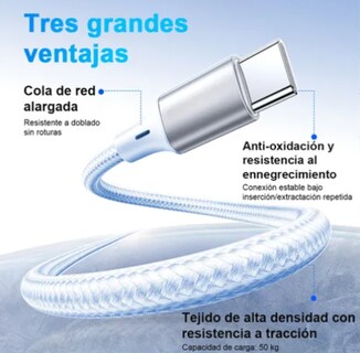 Foto 3 | 2 Xtellar Cables Usb-a A Usb-c 3.0 Carga Rápida 1.5m 3a
