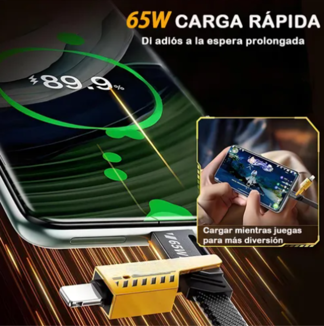 Foto 5 pulgar | 2 Xtellar Cable Usb Datos Carga Rápida 3en1 Para Iphone Micro Tipo C