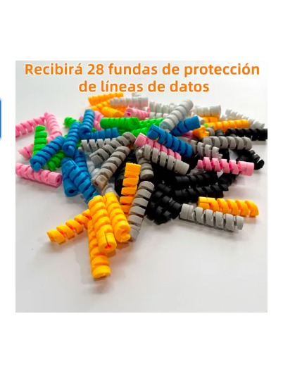 Foto 2 | Funda De Protección De Línea De Datos  Xtellar  Multicolor 28 Piezas Silicona
