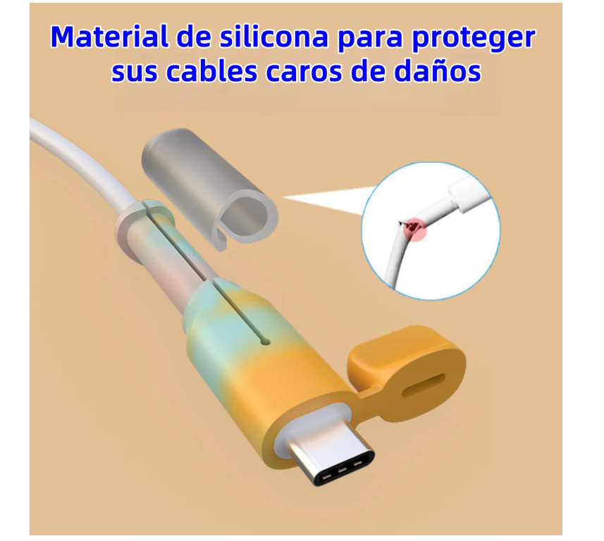 Foto 3 | 2 Funda  Xtellar  Protectora De Cable De Silicona Tipo C Para Iphone