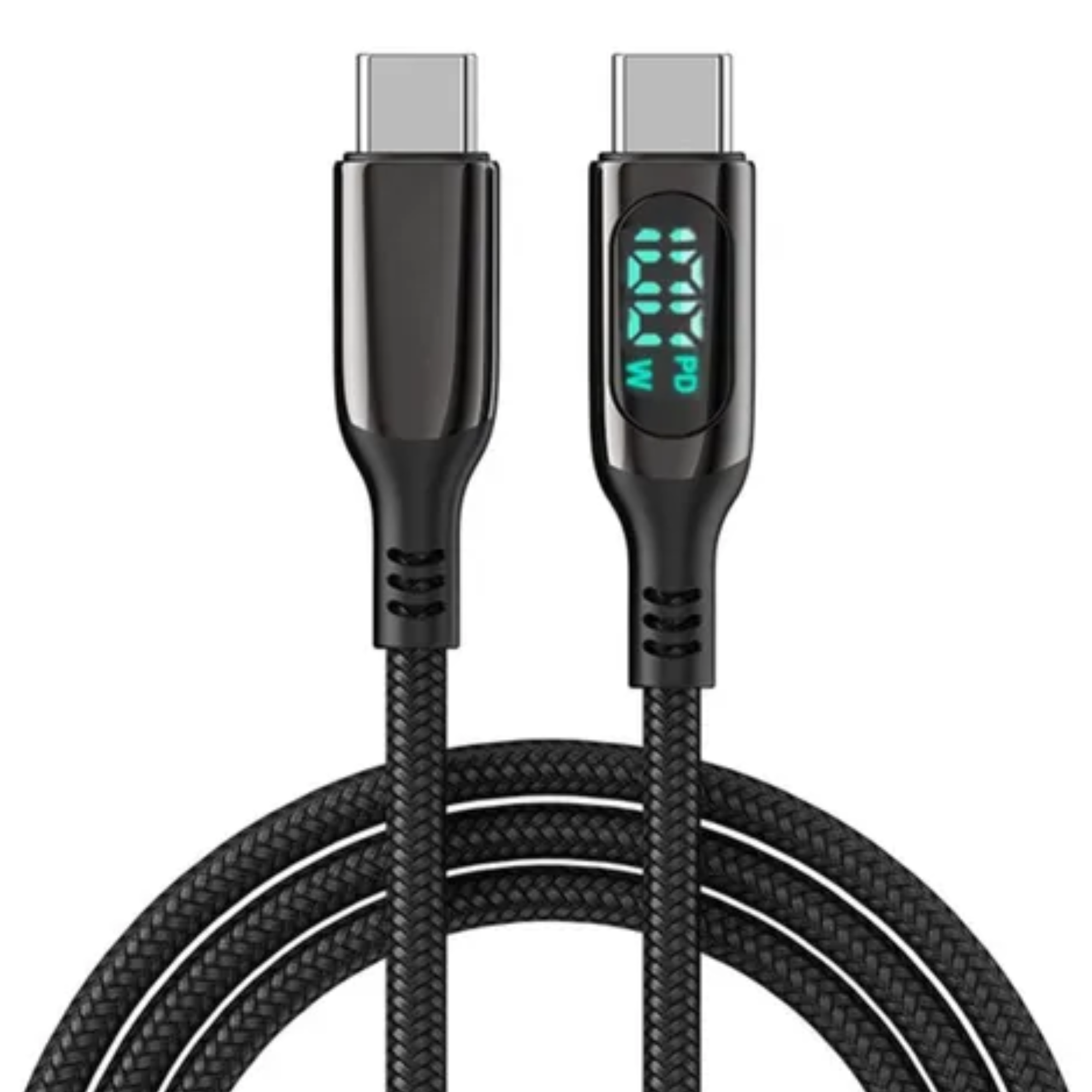 Cable Usb C De Carga Y Datos 1.2m 5a Pd 100w Pantalla Lcd Tipo C Carga Rápida